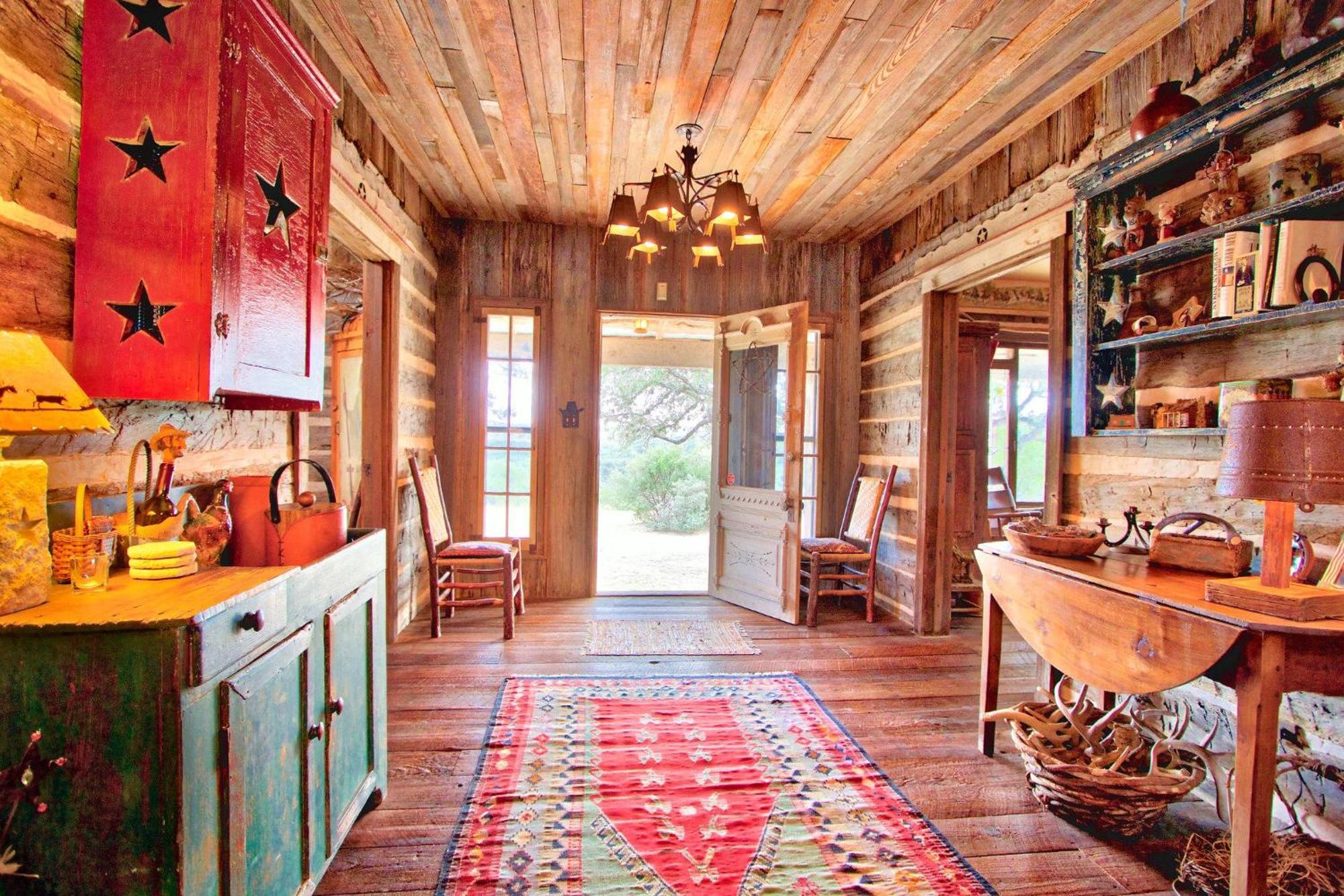 Log Cabin At Old Glory Ranch Wimberley Eksteriør billede